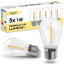 E27 PVC 1W filament WW KOMPLET 5 SZT 