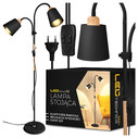 Lampa podłogowa wood black (2xE27)